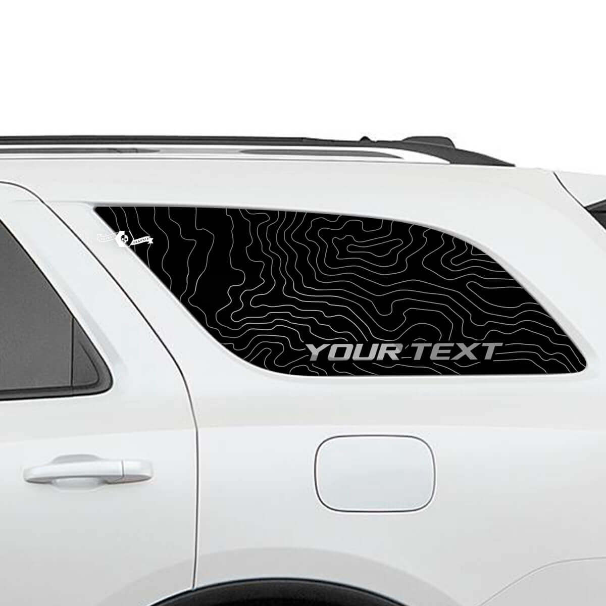 Adesivi Vinile Mappa Topografica per Finestrino Posteriore Coppia per Dodge Durango