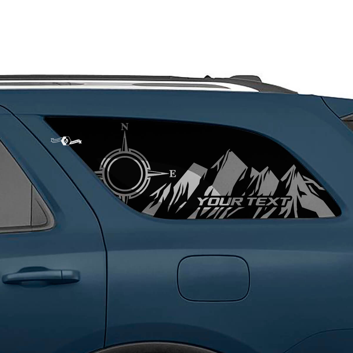 Kit di Adesivi in Vinile per Finestrini Laterali Posteriori Stile Montagne per Dodge Durango
