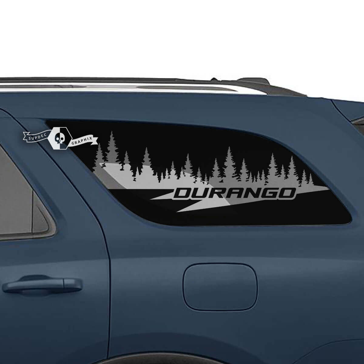 Coppia adesivi in ​​vinile con decalcomania con logo forestale per lunotto laterale Dodge Durango
