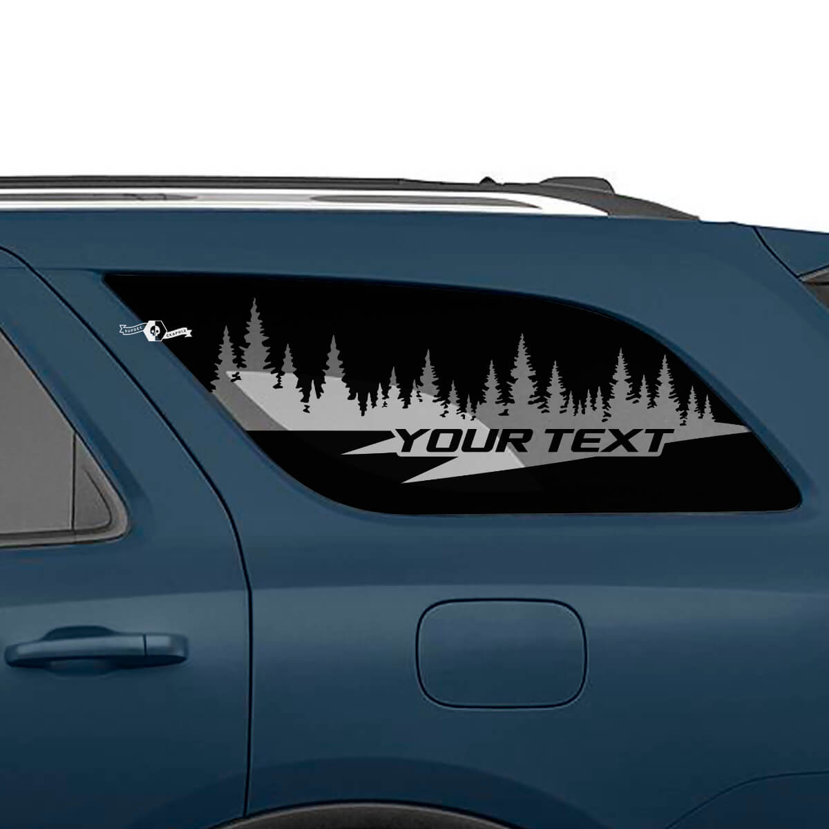 Adesivo in Vinile per Finestrino Laterale Posteriore Foresta di Pini Coppia per Dodge Durango