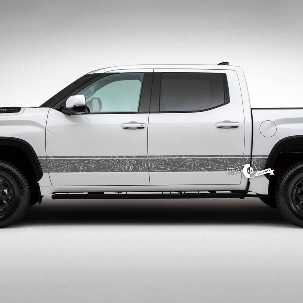 Kit Adesivi Vinile Strisce Laterali Mappa Topografica Per Toyota Tundra