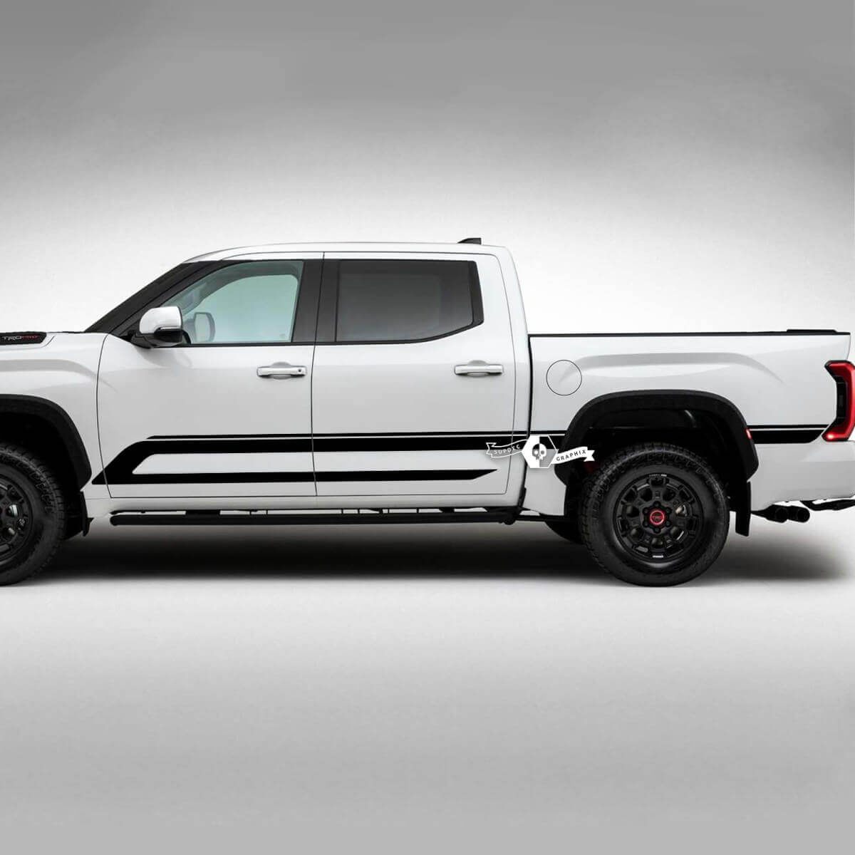 Coppia adesivi per Toyota Tundra vintage retrò, lato letto, parafango posteriore, doppia striscia, adesivi in ​​vinile
