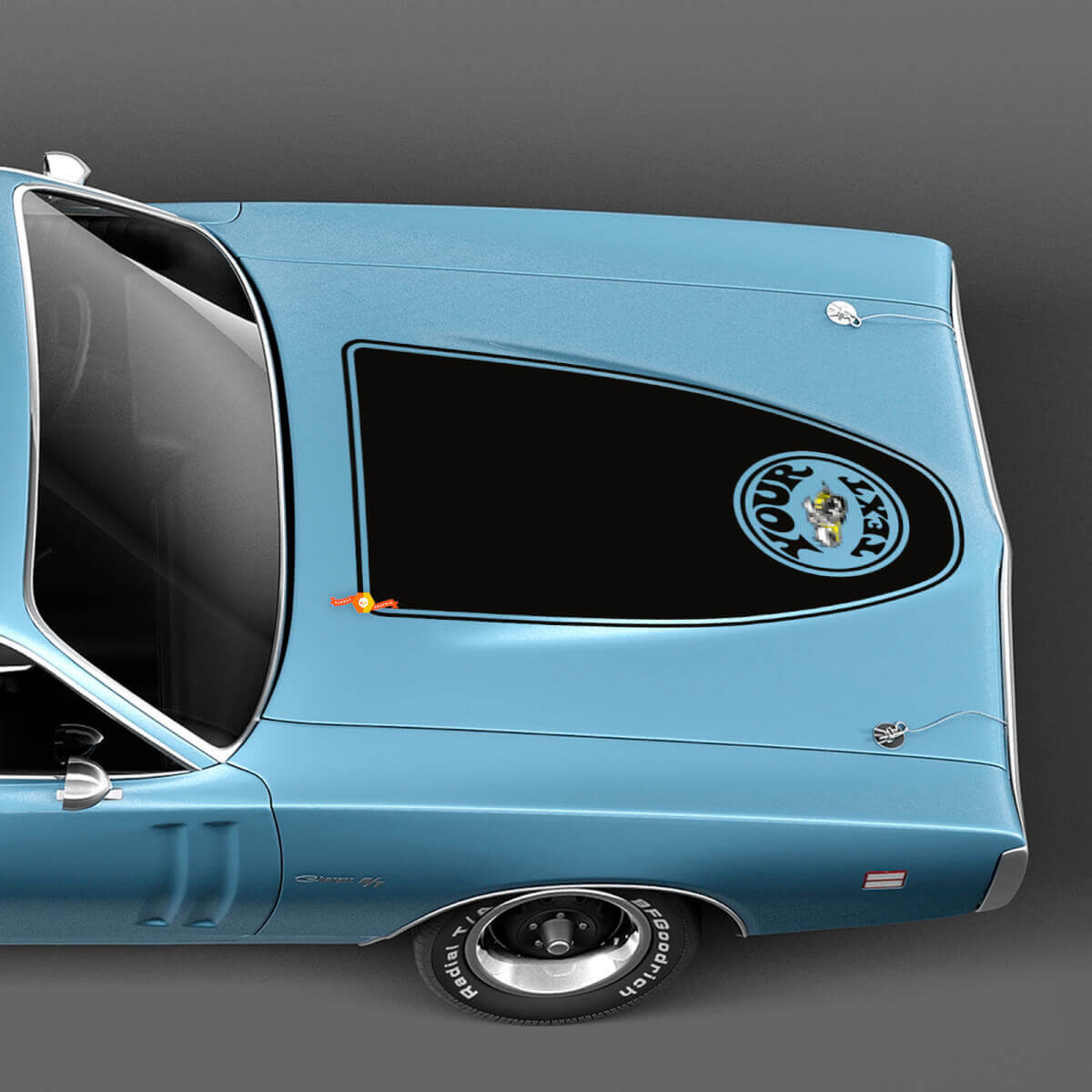 Adesivo in Vinile con Testo Personalizzato Super Bee per Cofano Dodge Charger 1971