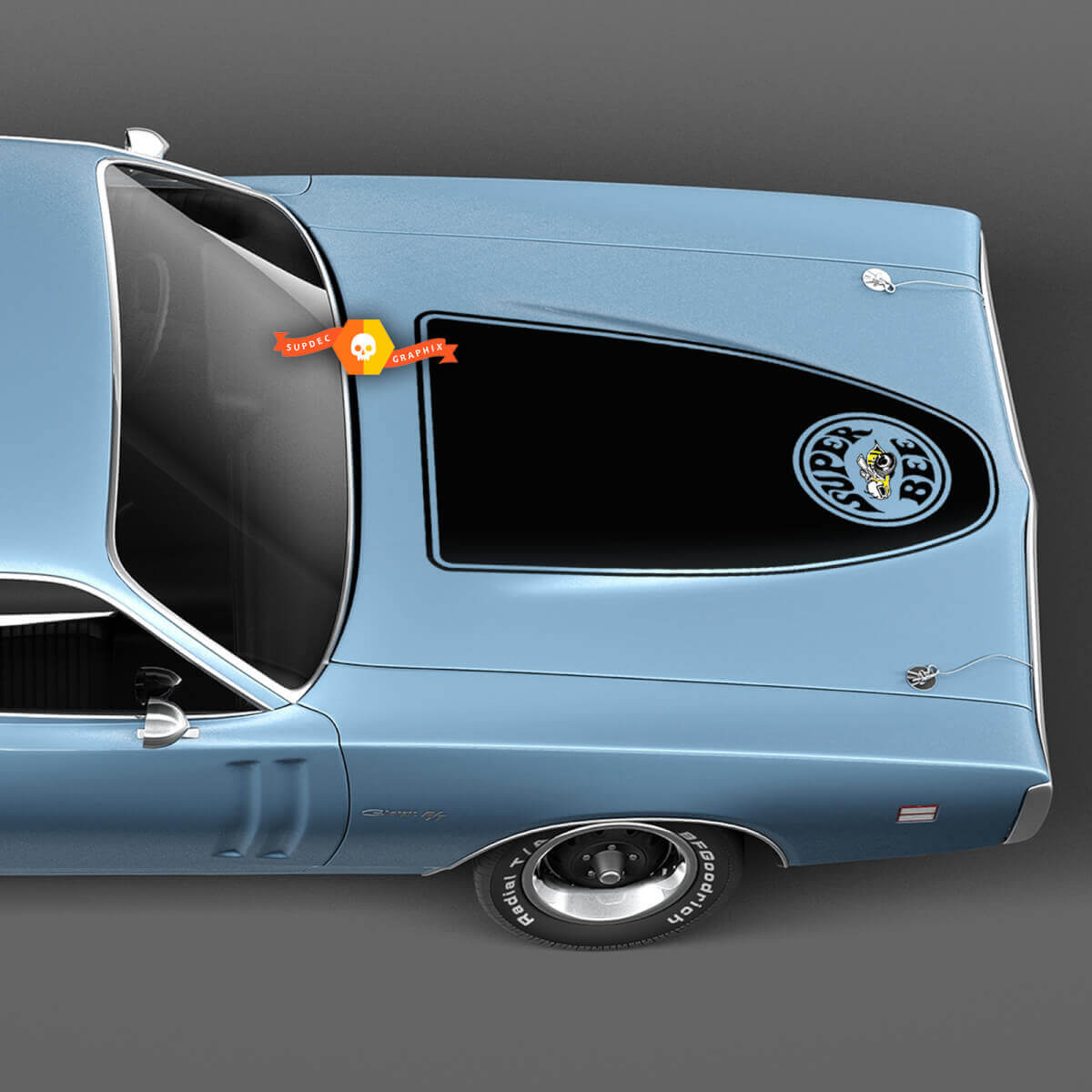 Dodge Hemi 1971 Super Bee Hood Decalcomania in vinile Grafica adesiva

