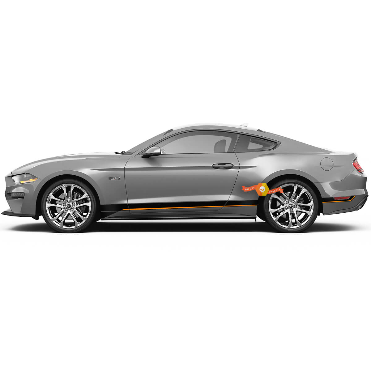 Adesivo in vinile con strisce laterali di accento per Musclecar Musclecarmodel 2018-2023
