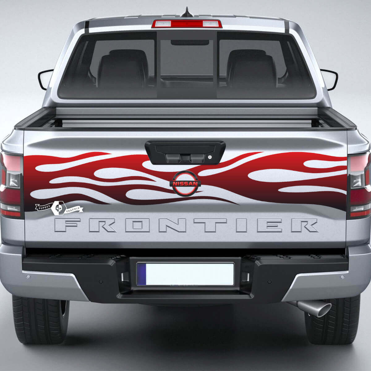 Nissan Frontier portellone posteriore fiamma adesivi in ​​vinile decalcomanie grafica sfumata 2 colori
