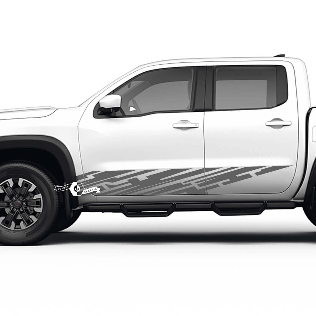 Coppia porte pannello basculante Nissan Frontier Destroyed Grange adesivi in ​​vinile decalcomanie grafiche
