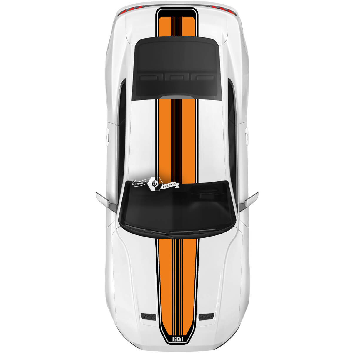 Ford Mustang Mach 1 cofano tetto portellone decalcomania adesivo in vinile Shelby Sport Racing Lines Stripes 2 colori
