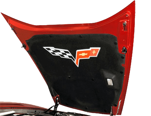 Adesivo in Vinile con Logo Bandiere Incrociate per Cofano Chevy Corvette C6