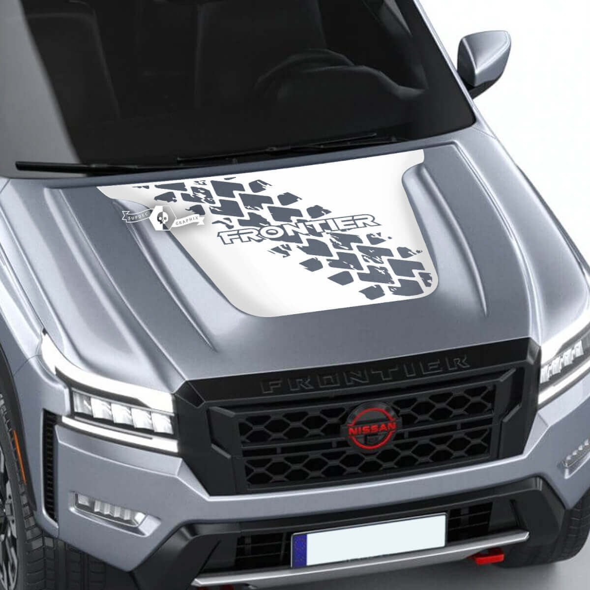 Nissan Frontier S SV Pro-4x Decalcomania per cofano Vinile Traccia di pneumatici Off Road Blackout Adesivo per decalcomanie grafiche
