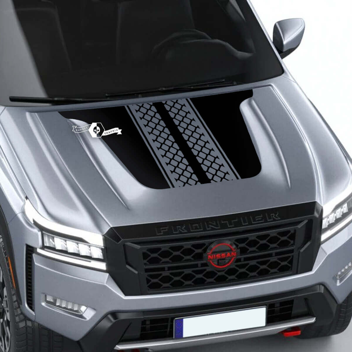 Nissan Frontier S SV Pro-4x Decalcomania per cofano Vinile Traccia di pneumatici Off Road Doppio adesivo per decalcomanie grafiche oscuranti
