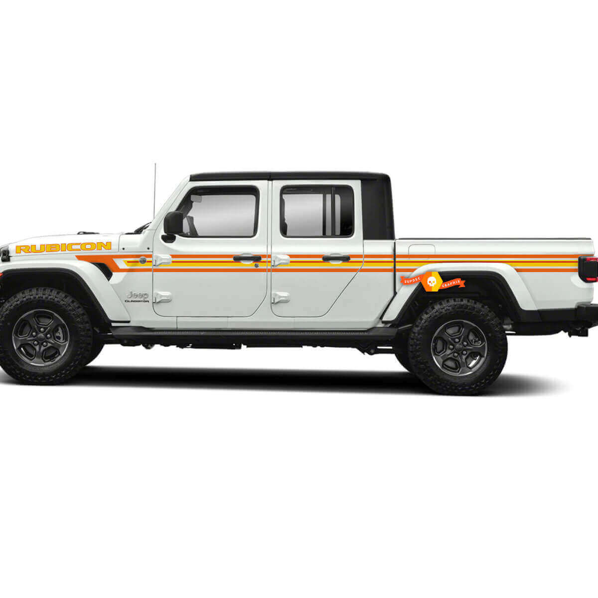Kit di decalcomanie in vinile con strisce laterali e cofano in stile retrò per Jeep Gladiator