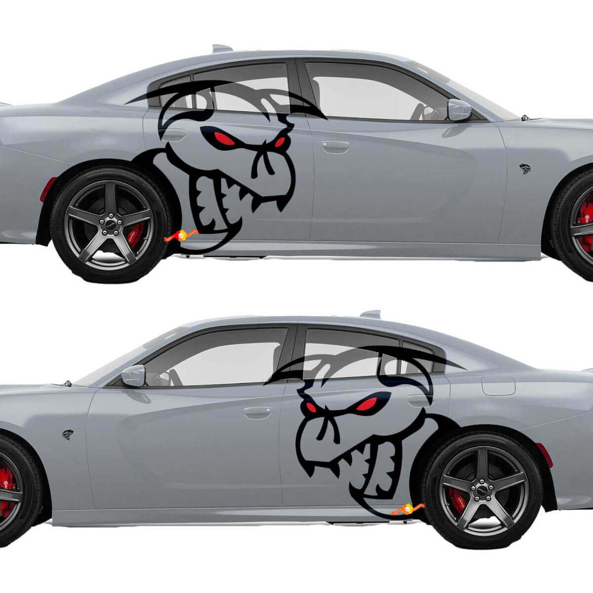 Kit di Adesivi Vinile Laterali in Stile Demon per Dodge Challenger Charger