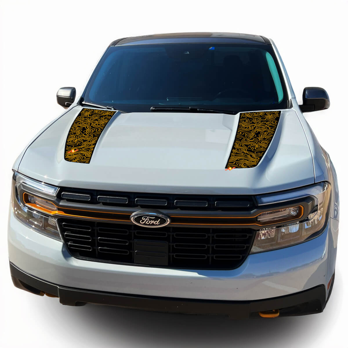 Ford Maverick Tremor Hood Grafica Mappa topografica Adesivi in ​​vinile Decalcomanie 2 colori
