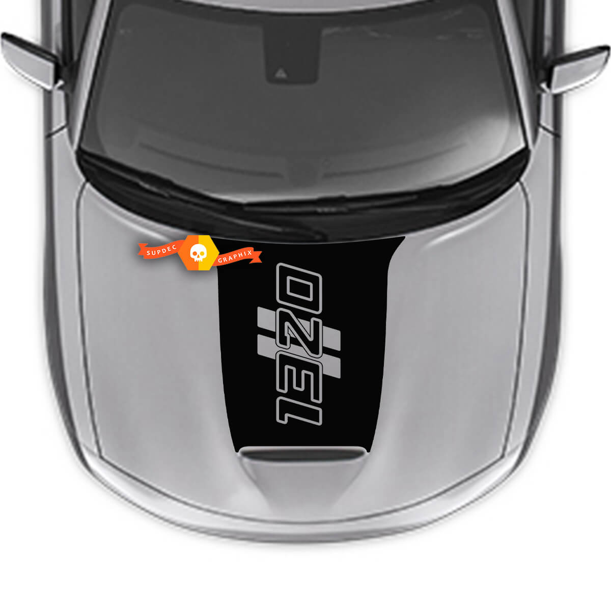1392 Decalcomania adesiva per cofano con linee Hash Stripes per Dodge Charger 2015-2024
