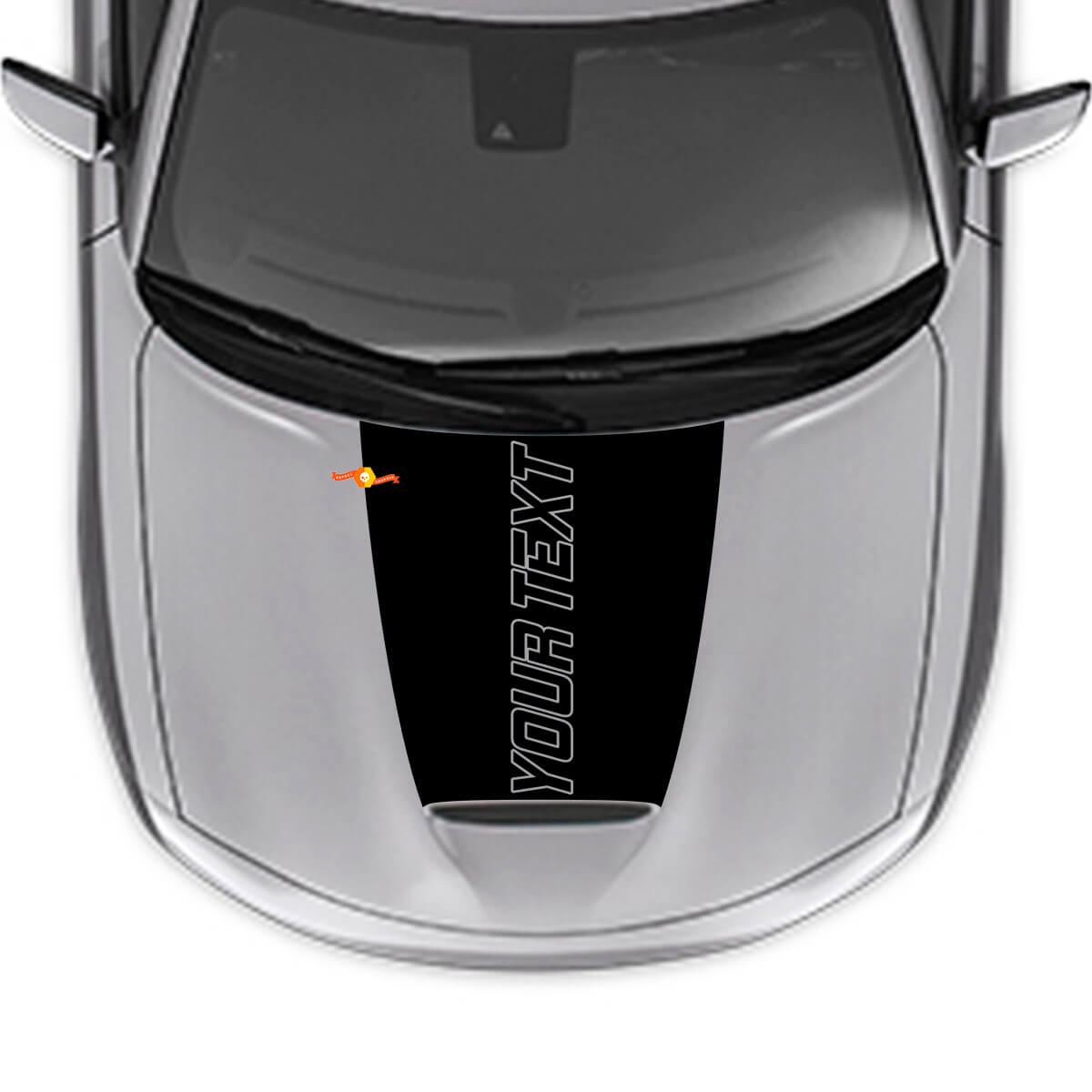 Adesivo in Vinile con Contorno Testo Personalizzato per Cofano Dodge Charger 2015-2024