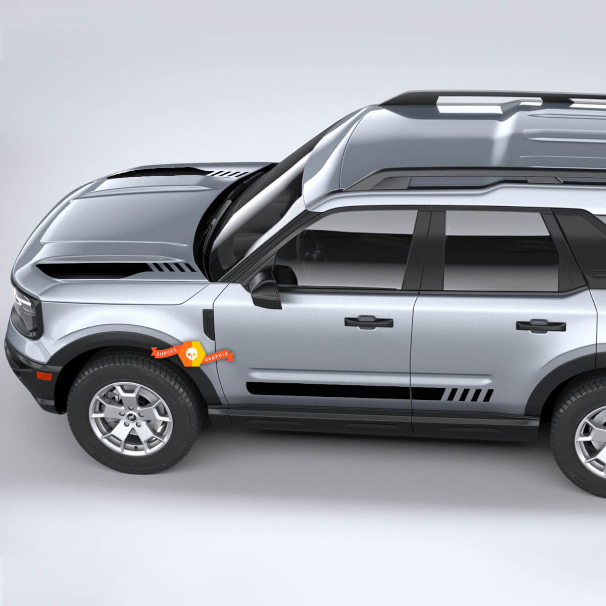Ford Bronco Sport First Edition Kit Decalcomanie a strisce per cofano e fiancate 2
