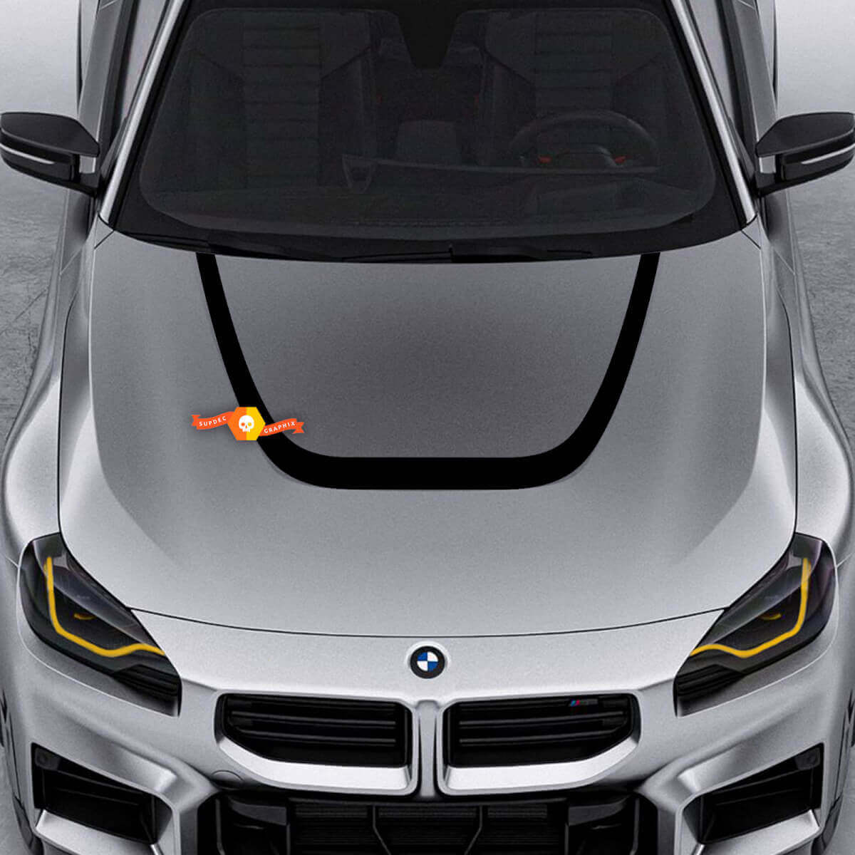 Adesivo in vinile a striscia curva a U per cofano BMW M2 G87