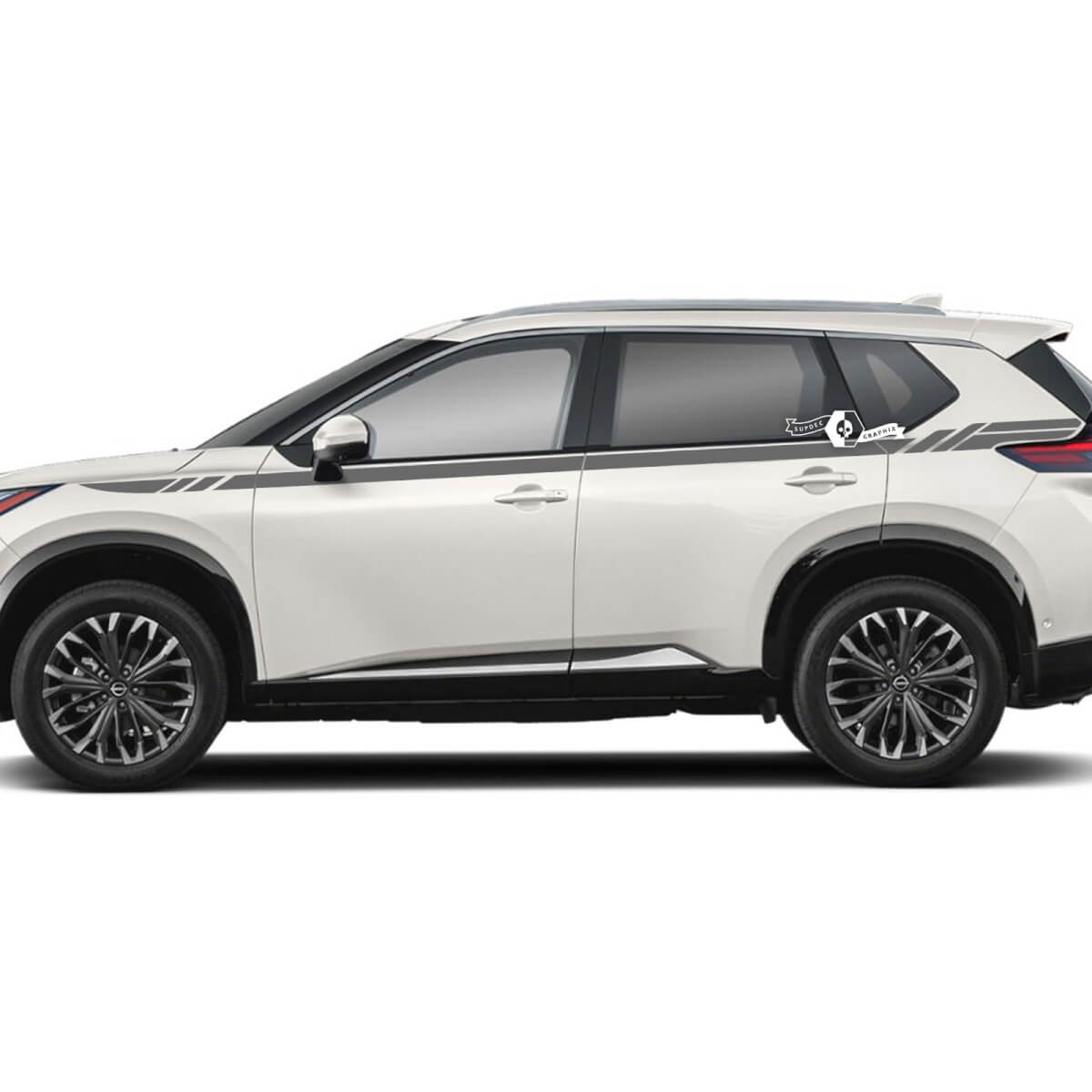 Coppia Nissan Rogue Side Up Door Stripes Adesivo Decalcomania Grafica in vinile
