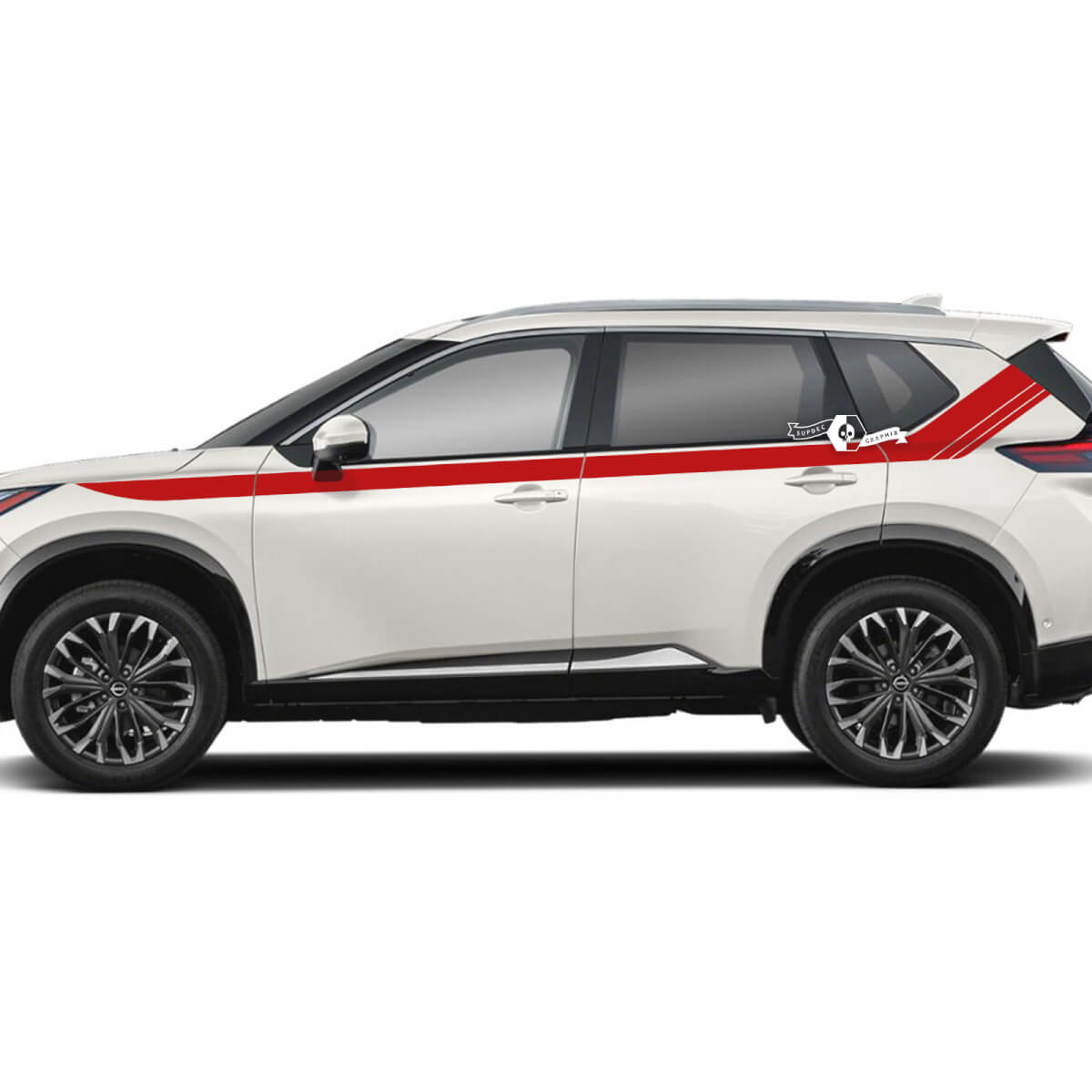 Coppia Nissan Rogue Side Up Door Dual Stripes Adesivo Decalcomania Vinile Grafica
