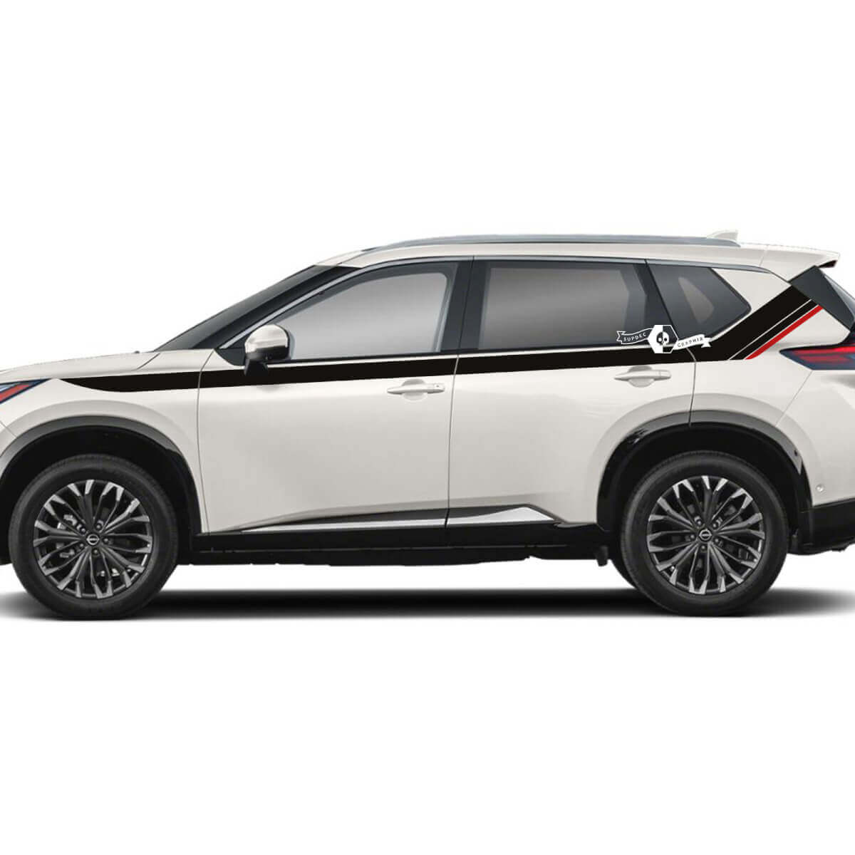 Coppia Nissan Rogue Side Up Door Dual Stripes Adesivo Decalcomania Vinile Grafica 2 Colori
