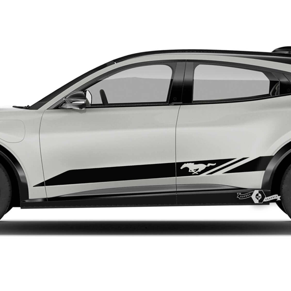 Adesivo Strisce Logo Paraurti Laterale Portiera per Musclecar Musclecarmodel Mach-E