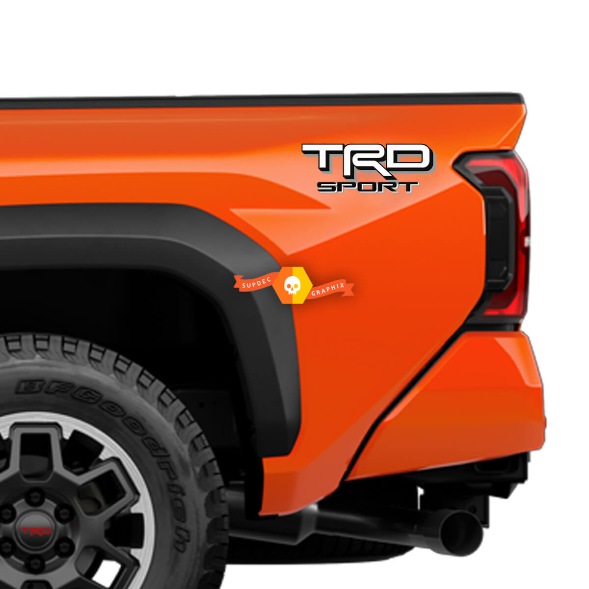 Coppia adesivi per decalcomanie per camion lato letto TRD Sport Tacoma Toyota Racing Development 3 colori
