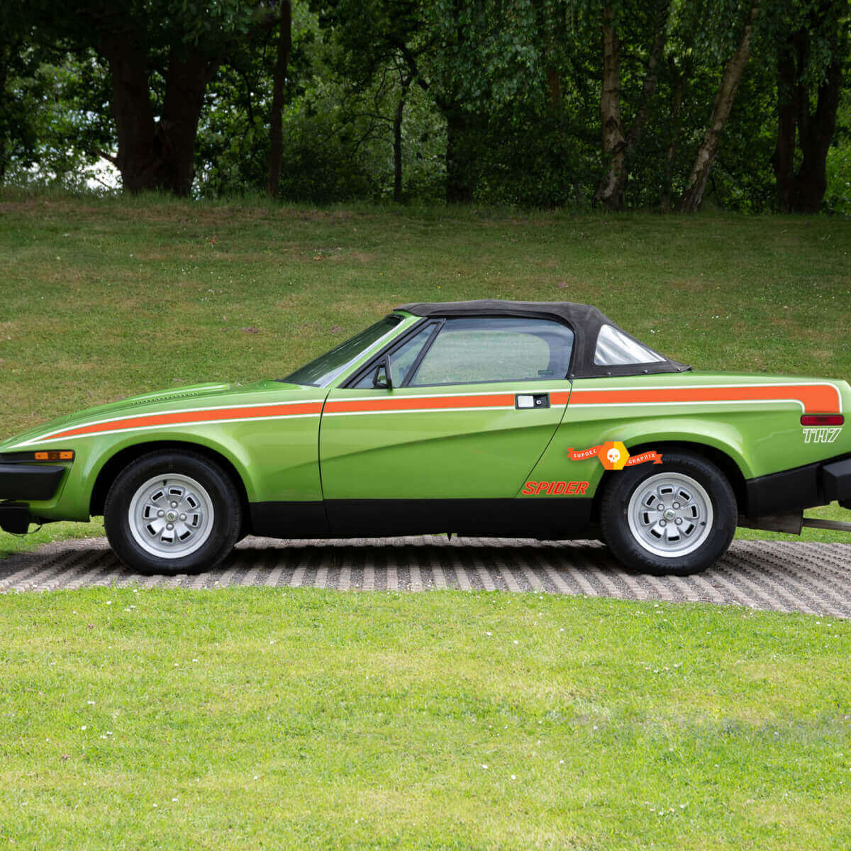 Kit Adesivi Strisce Laterali in Vinile Stile Spider TR7 per Triumph TR7 Spider