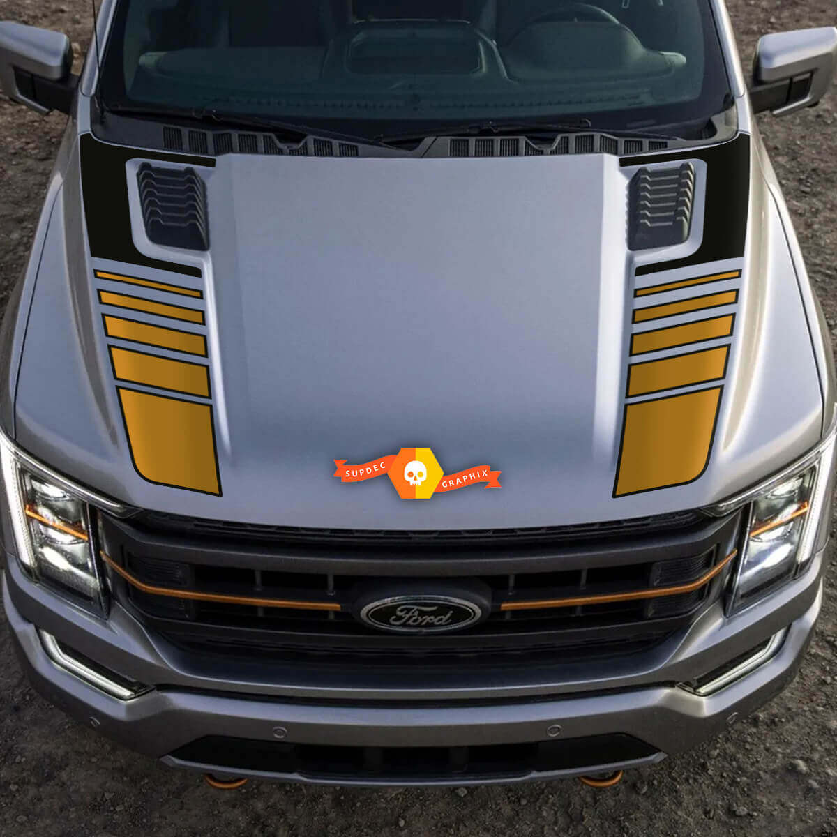 Musclecar truck Tremor Pickup Hood Grafica Musclecar Vinile Adesivi Decalcomanie 2 Colori
