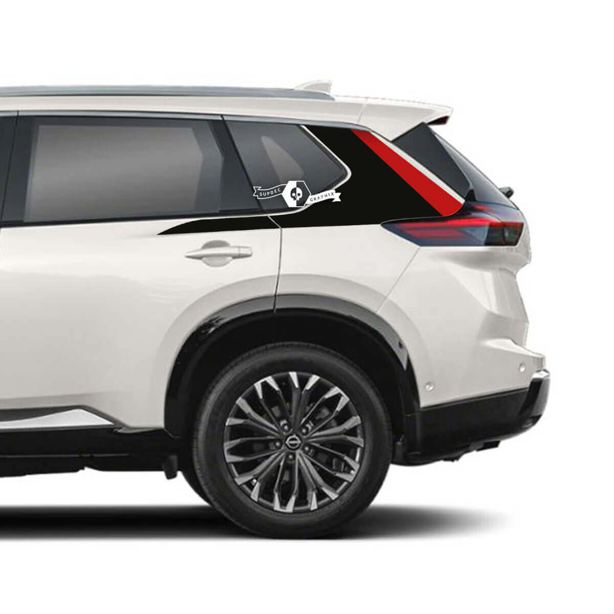 Coppia Nissan Rogue pannello basculante porta laterale strisce parafango posteriore adesivo decalcomania grafica in vinile 2 colori
