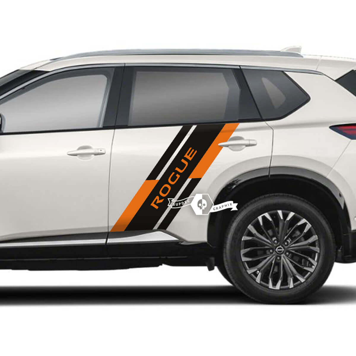 Coppia Nissan Rogue porta laterale parafango posteriore adesivo decalcomania grafica in vinile 2 colori
