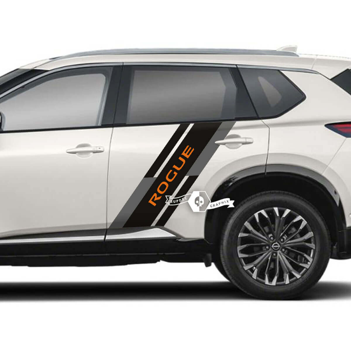 Coppia Nissan Rogue porta laterale parafango posteriore adesivo decalcomania grafica in vinile 3 colori
