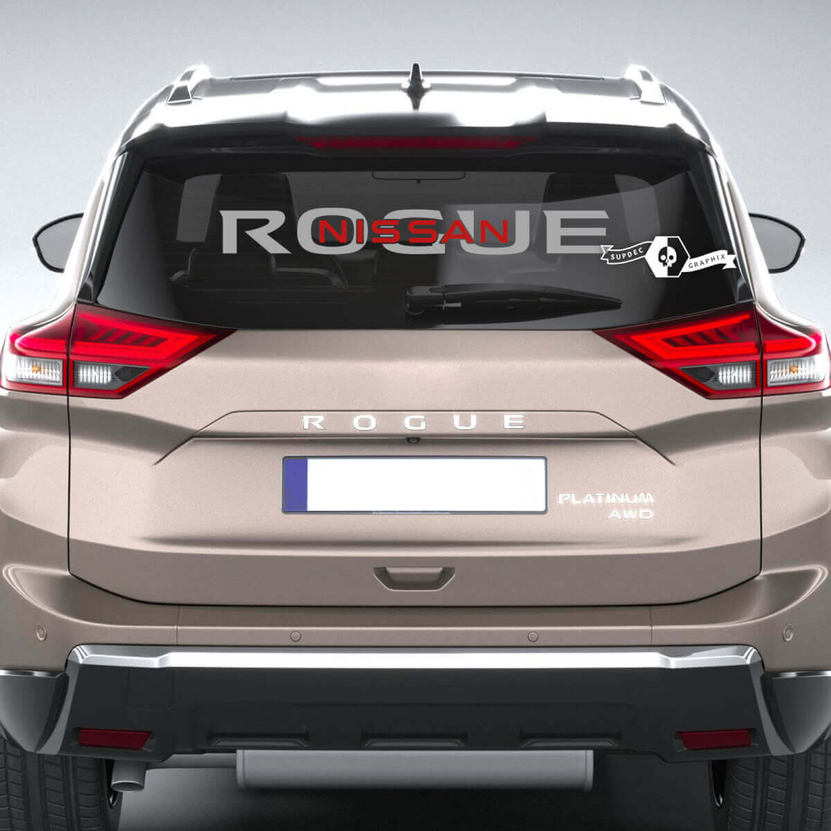 Adesivo per finestrino posteriore per Nissan Rogue Sticker in vinile Grafica 2 Colori
