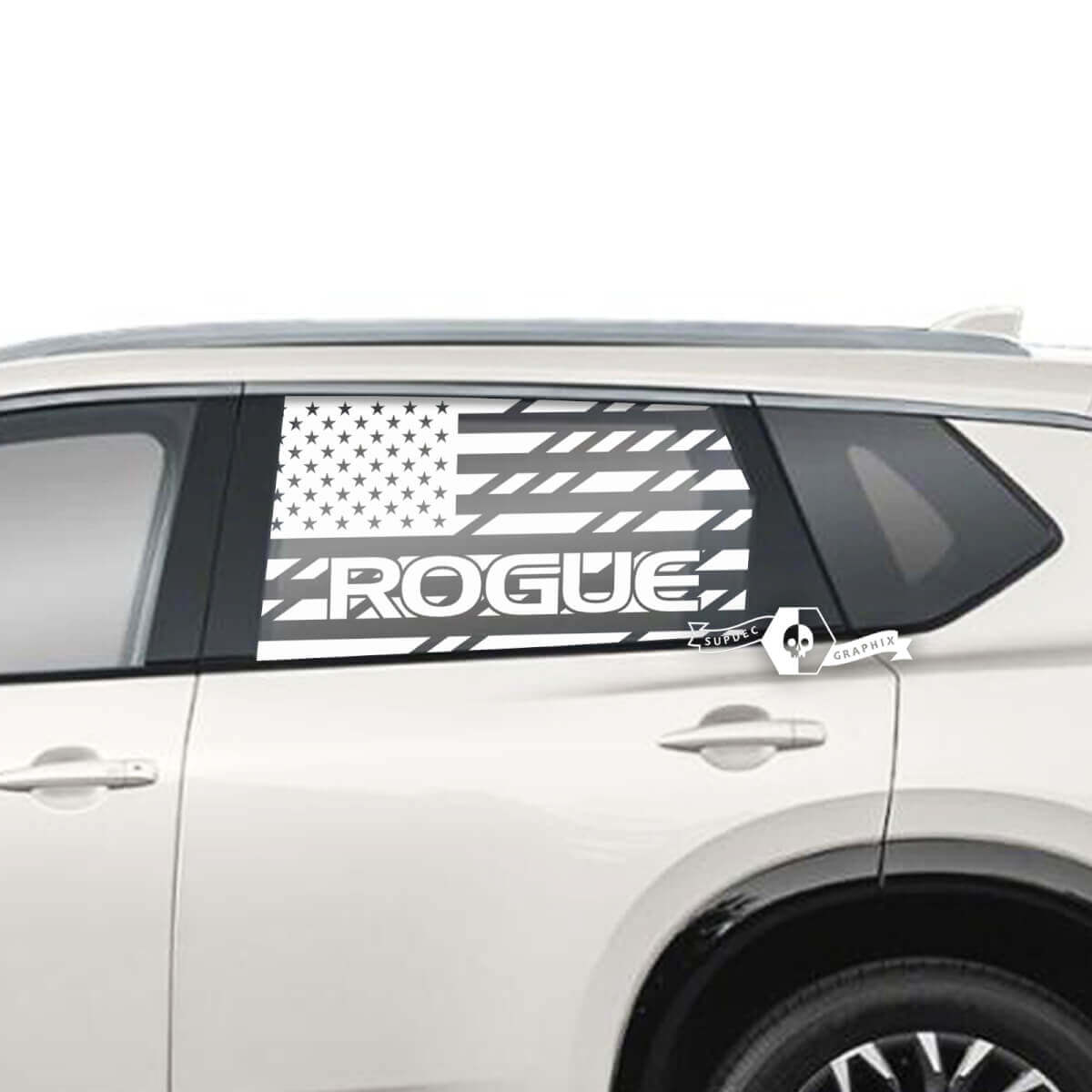 Nissan Rogue USA bandiera lato posteriore finestra vinile adesivo grafica
