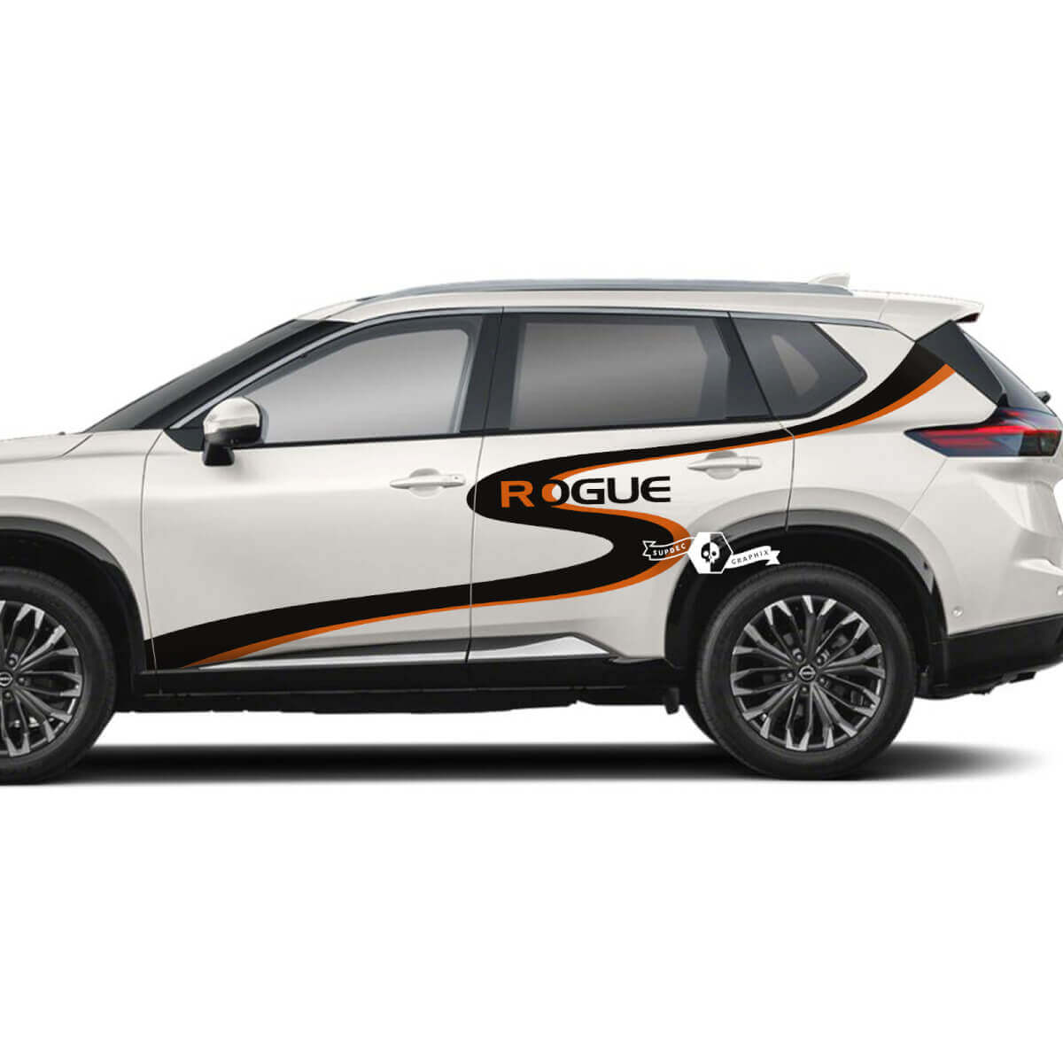 Grafica adesiva in vinile per porte laterali Nissan Rogue S Wave
