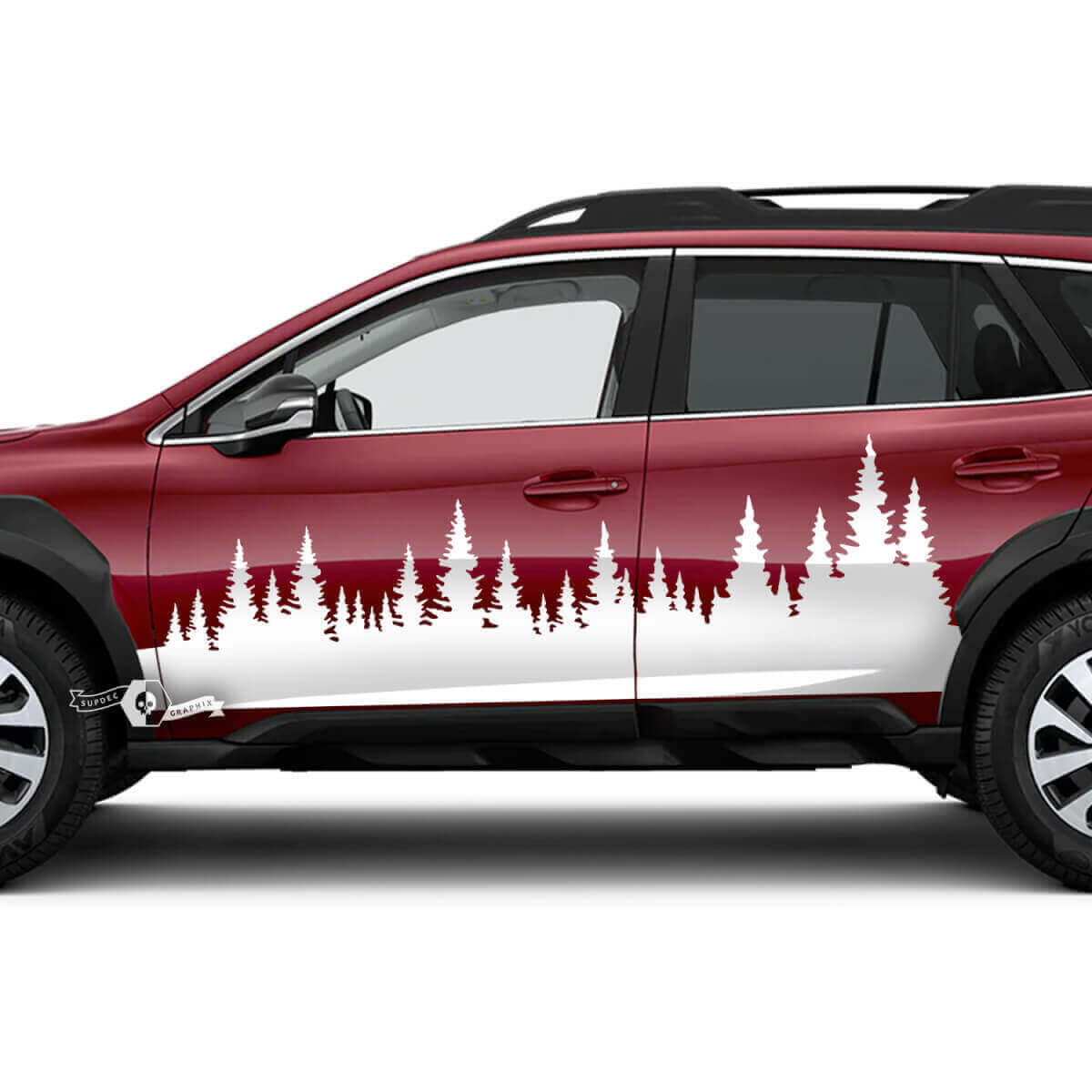 Kit Adesivi in Vinile Stile Forestale per Portiera per Subaru Outback