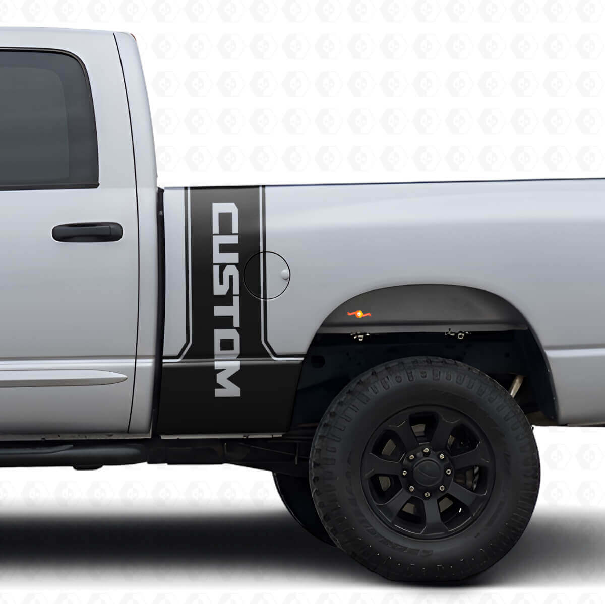 Kit adesivi in vinile con scritta personalizzata a striscia laterale posteriore per Dodge Ram Power Wagon