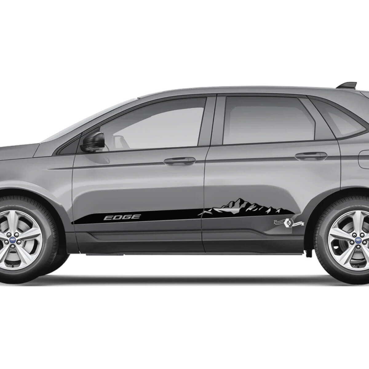 2x adesivi con grafica in vinile per decalcomanie per il corpo delle strisce in vinile Ford Edge Doors delle montagne laterali
