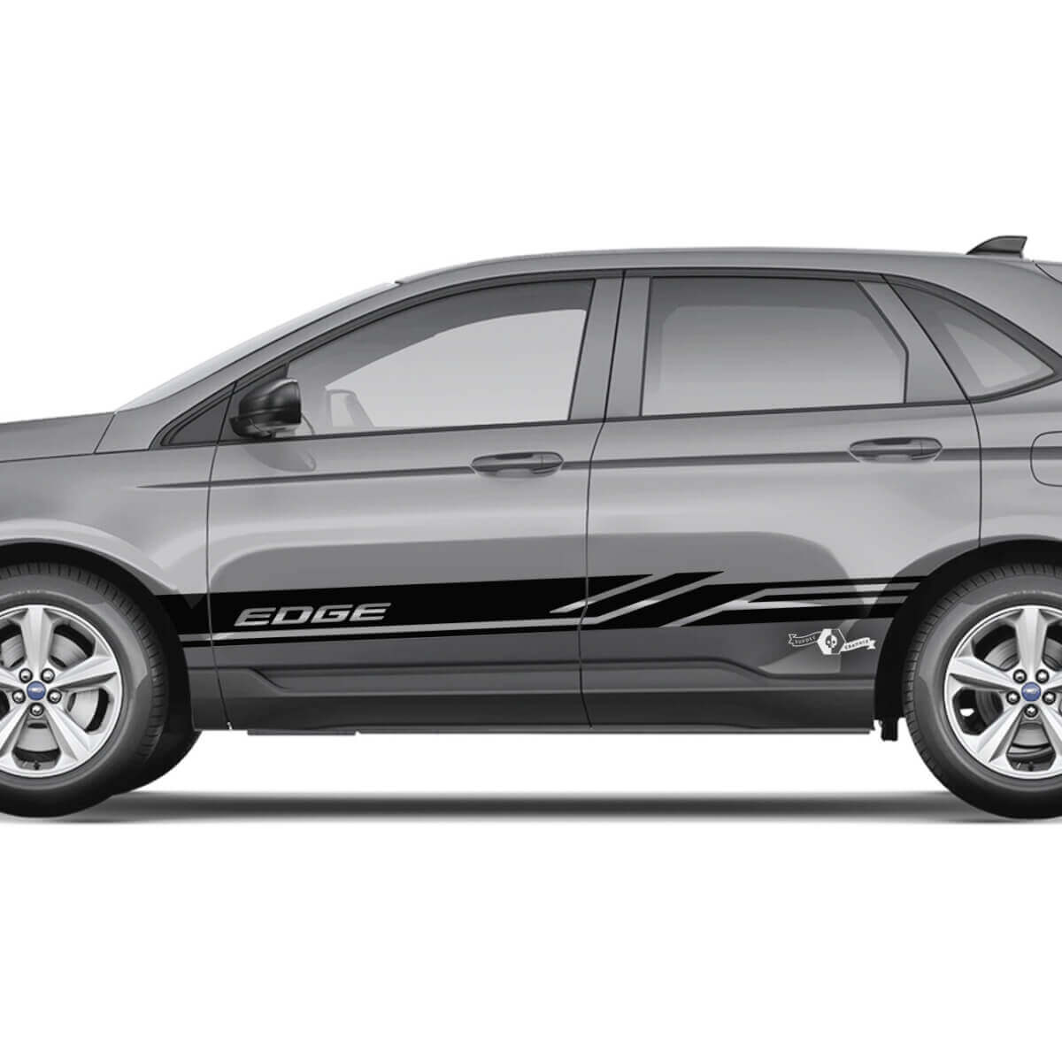 2x adesivi con grafica in vinile per decalcomanie per carrozzeria in vinile per porte laterali Ford Edge
