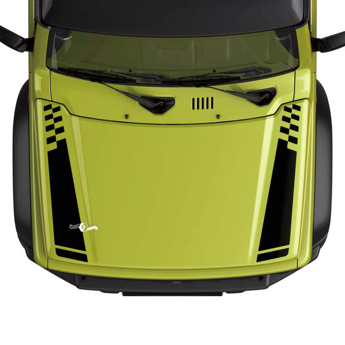 Adesivo Striscia Cofano Bandiera a Scacchi 2 Pezzi per Suzuki JIMNY