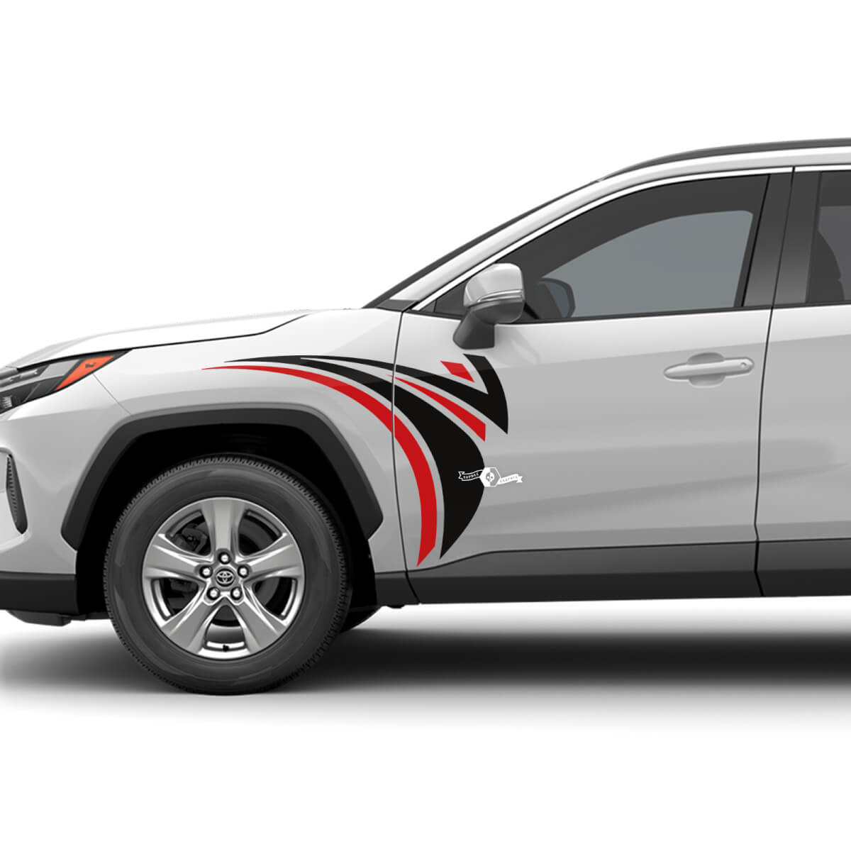 Il kit di adesivi grafici tribali anteriori laterali si adatta alla decalcomania in vinile Toyota RAV4
