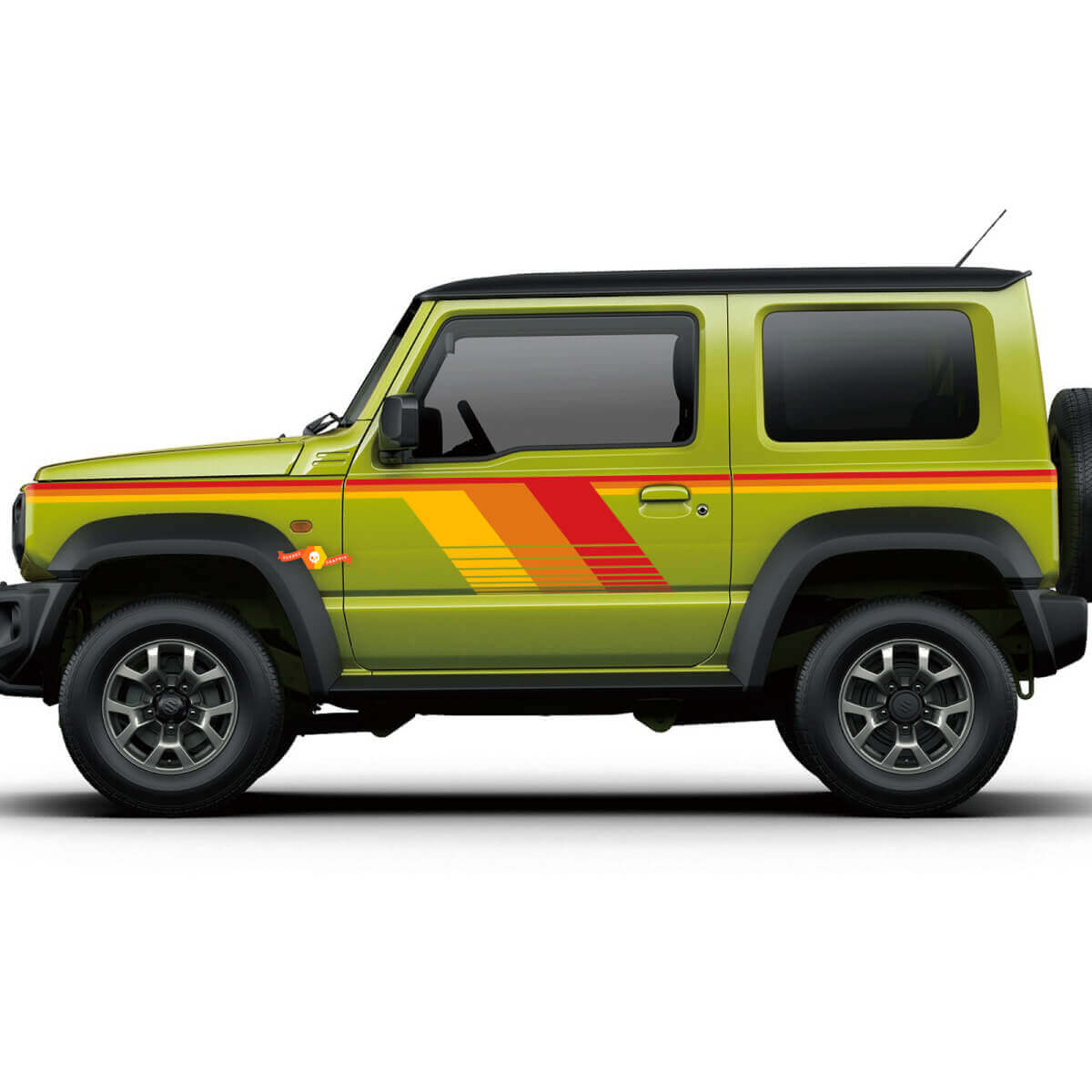 Grafica adesiva decalcomania per porte Suzuki JIMNY Vintage Retro Stripes 6
