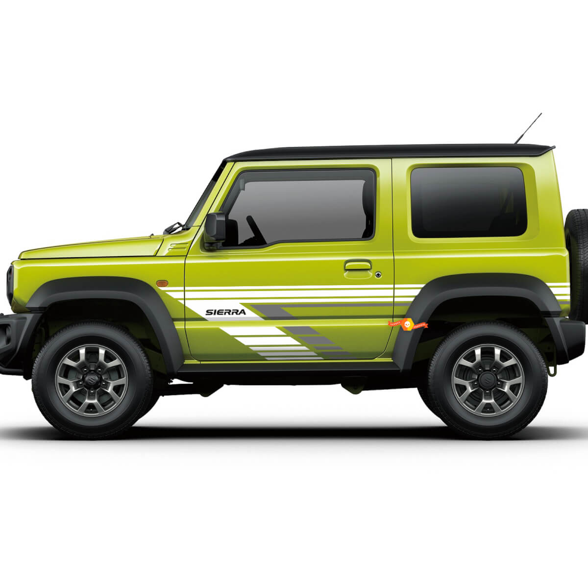 Grafica adesiva decalcomania per porte Suzuki JIMNY sierra Vintage Retro Stripes 7
