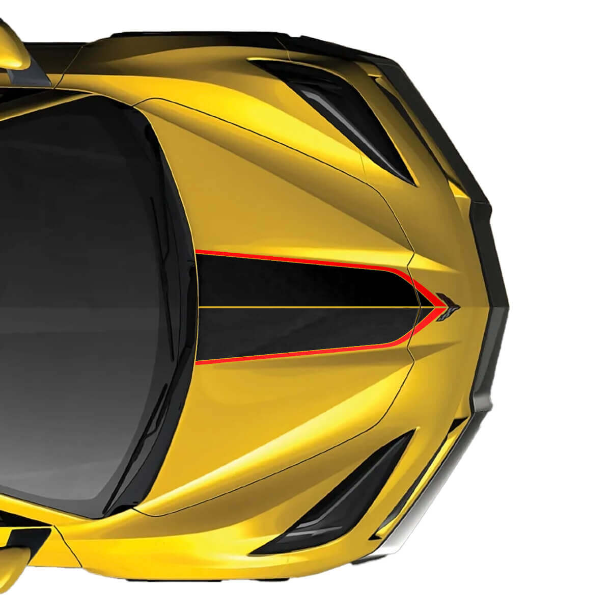 Adesivo in Vinile con Doppie Strisce Sul Cofano per Chevrolet Corvette C8