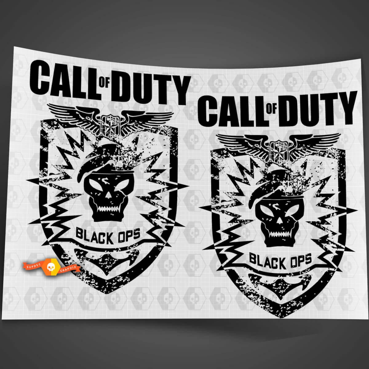 Set di adesivi laterali in vinile Call of Duty Black Ops per Jeep Wrangler