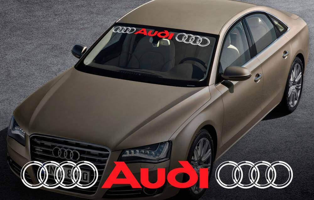 Adesivo in Vinile Banner Parasole con Anelli Audi per Veicoli Audi