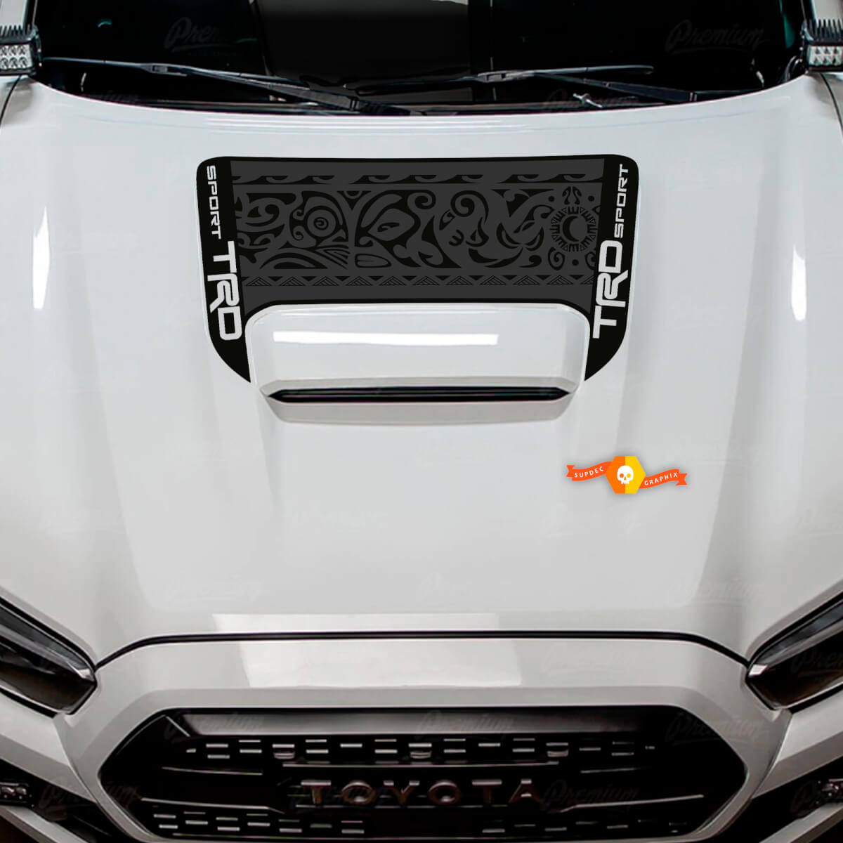Toyota Tacoma TRD Off road Sport PRO Hood Scoop Stile polinesiano 2 colori Grafica decalcomania 2016-2024 3
