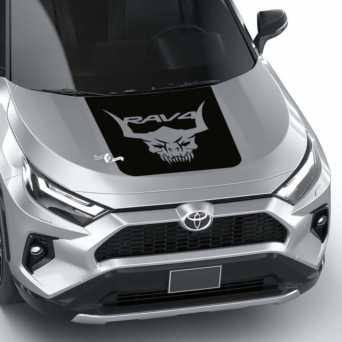 Adesivo in Vinile con Teschio Cornuto per Cofano per Toyota RAV4