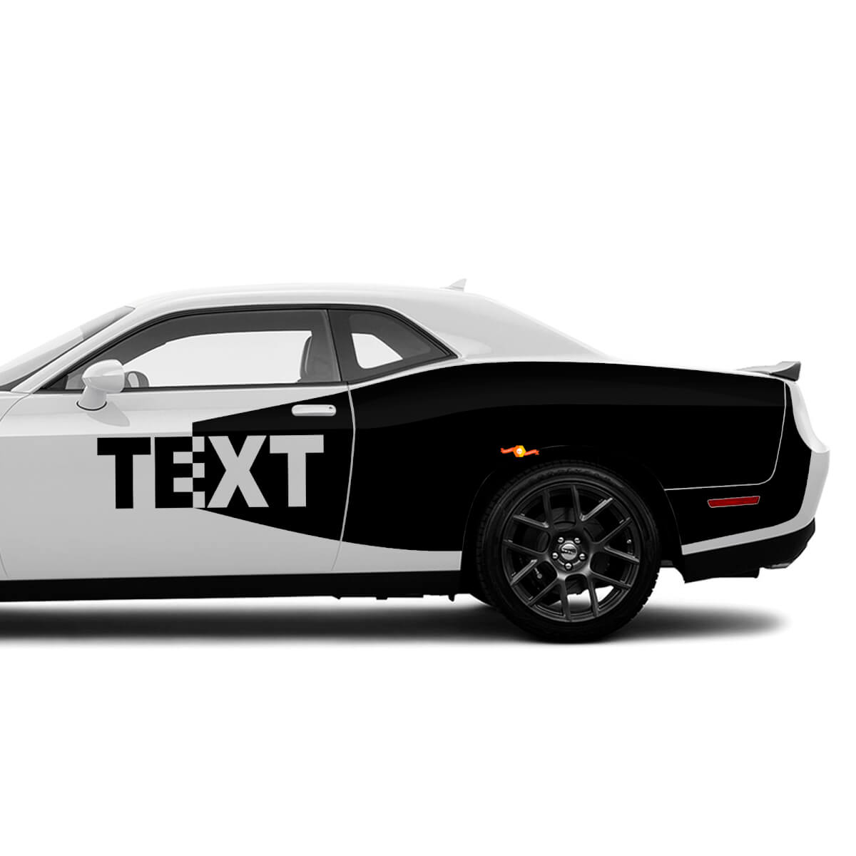 Set di adesivi laterali in vinile stile Blackout personalizzato per Dodge Challenger