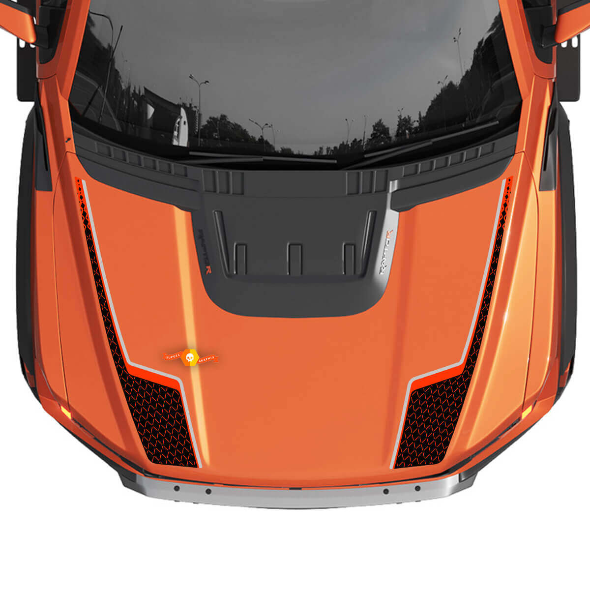 Grafica del cofano adatta alle strisce del kit di decalcomanie in vinile Raptor Ford F150 Gen3
